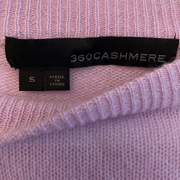 360 Cashmere 100% Cashmere Long Sleeve Sweater Lavender Pink Size S New - Picture 4 of 6